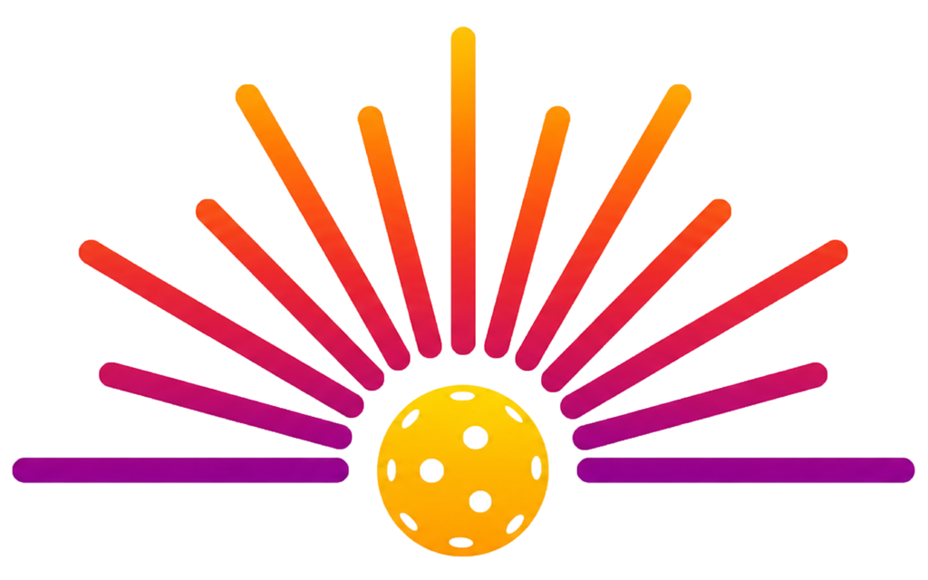 Colorful sunburst design with a perforated yellow ball at the center